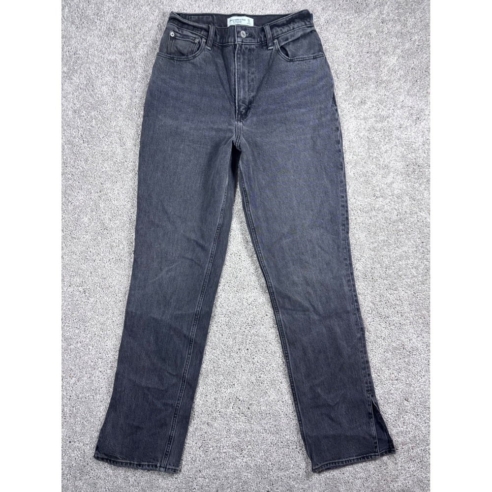 Abercrombie & Fitch The‎ 90s Straight Ultra High Rise Black Wash Denim Jeans 27
